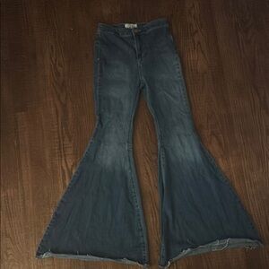 We The Free Blue Flare Wide Leg Jeans